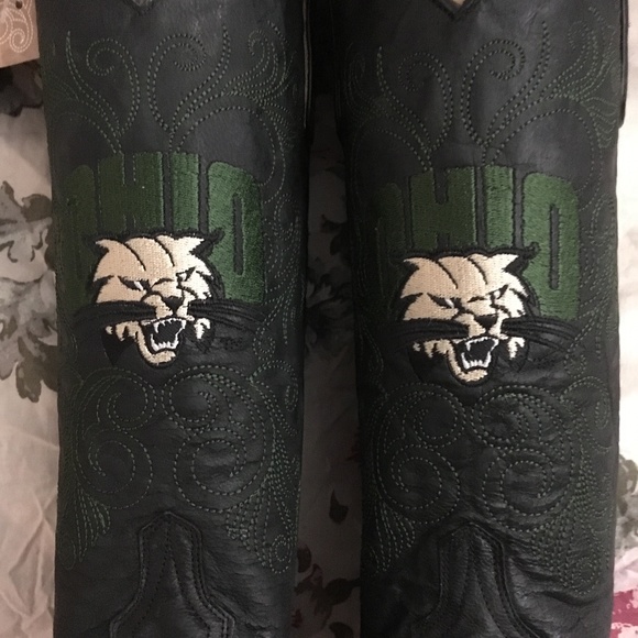 OHIO BOBCATS SZ 9 13" GAMEDAY LEATHER COWBOY BOOTS - Picture 4 of 6